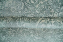 Premium look Floral Ivory and Green 5.6x8 Handloom Viscose Area Rug