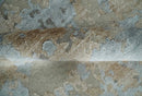Premium look Hand knotted Silver and Blue modern Abstract wool and Silk Blended 7.10x9.6 Area Rug by The Rug Decor