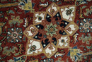 Premium Look Ivory, Rust and Gold 8x10 Hand knotted Traditional Wool Area Rug by The Rug Decor
