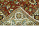Premium look Rust and Ivory Traditional Floral Fine Hand knotted 8x10 wool area rug by The Rug Decor