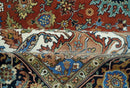 Premium look Rust, Blue and Olive 8x10 Fine Hand Knotted Traditional Heriz wool area rug by The Rug Decor
