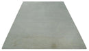 Premium look Solid Ivory Antique carved Design 9x12 Hand knotted wool Area Rug by The Rug Decor