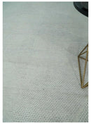 Premium look Solid Ivory Antique carved Design 9x12 Hand knotted wool Area Rug by The Rug Decor