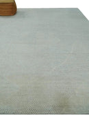 Premium look Solid Ivory Antique carved Design 9x12 Hand knotted wool Area Rug by The Rug Decor