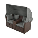 Alora Premium Outdoor 2-Seater Patio Daybed With Foldable Awning, Cushions, And Rattan Frame (SAK90233)