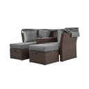 Alora Premium Outdoor 2-Seater Patio Daybed With Foldable Awning, Cushions, And Rattan Frame (SAK90233)