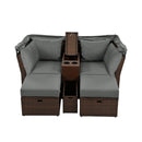 Alora Premium Outdoor 2-Seater Patio Daybed With Foldable Awning, Cushions, And Rattan Frame (SAK90233)