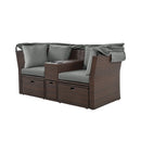 Alora Premium Outdoor 2-Seater Patio Daybed With Foldable Awning, Cushions, And Rattan Frame (SAK90233)