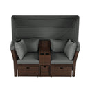 Alora Premium Outdoor 2-Seater Patio Daybed With Foldable Awning, Cushions, And Rattan Frame (SAK90233)