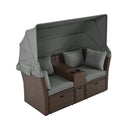 Alora Premium Outdoor 2-Seater Patio Daybed With Foldable Awning, Cushions, And Rattan Frame (SAK90233)