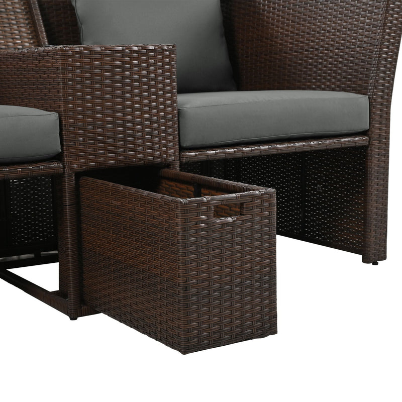 Alora Premium Outdoor 2-Seater Patio Daybed With Foldable Awning, Cushions, And Rattan Frame (SAK90233)