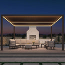 Alora Premium Outdoor Aluminum Louvered Patio Pergola With LED Lights [PERGOLA ONLY] (SAK24896)