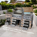 Premium Outdoor Kitchen With 32-Inch 60K BTU Built-In Stainless Steel LPG Gas Grill, Door And Drawer Combo And Stainless Steel Ice Box (SAK98661)