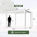 Alora Premium White Outdoor Metal Louvered Pergola With Drainage System (SAK87265) by SAKSBY WHOLESALE