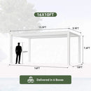 Alora Premium White Outdoor Metal Louvered Pergola With Drainage System (SAK87265) by SAKSBY WHOLESALE