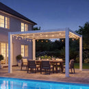 Alora Premium White Outdoor Metal Louvered Pergola With Drainage System (SAK87265) by SAKSBY WHOLESALE
