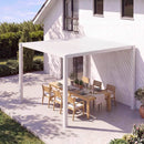 Alora Premium White Outdoor Metal Louvered Pergola With Drainage System (SAK87265) by SAKSBY WHOLESALE