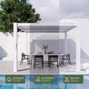 Alora Premium White Outdoor Metal Louvered Pergola With Drainage System (SAK87265) by SAKSBY WHOLESALE