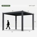 Alora Premium Gray Outdoor Metal Pergola With Louvered Roof And Drainage System (SAK76143) by SAKSBY WHOLESALE