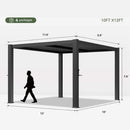 Alora Premium Gray Outdoor Metal Pergola With Louvered Roof And Drainage System (SAK76143) by SAKSBY WHOLESALE