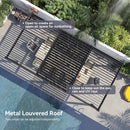 Alora Premium Gray Outdoor Metal Pergola With Louvered Roof And Drainage System (SAK76143) by SAKSBY WHOLESALE