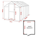 [06X12FT] Premium Polycarbonate Gray Walk-In Greenhouse Kit With Adjustable Vent And Lockable Door (SAK35264)