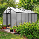 [06X12FT] Premium Polycarbonate Gray Walk-In Greenhouse Kit With Adjustable Vent And Lockable Door (SAK35264)