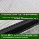 [06X12FT] Premium Polycarbonate Gray Walk-In Greenhouse Kit With Adjustable Vent And Lockable Door (SAK35264)