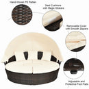 Alora Premium 76-Inch Round Outdoor Patio Rattan Daybed W/ Canopy & Table (SAK96418)