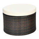 Alora Premium 76-Inch Round Outdoor Patio Rattan Daybed W/ Canopy & Table (SAK96418)
