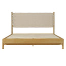 Premium Rubber Wood Platform Bed Frame, Queen Size with Headboard