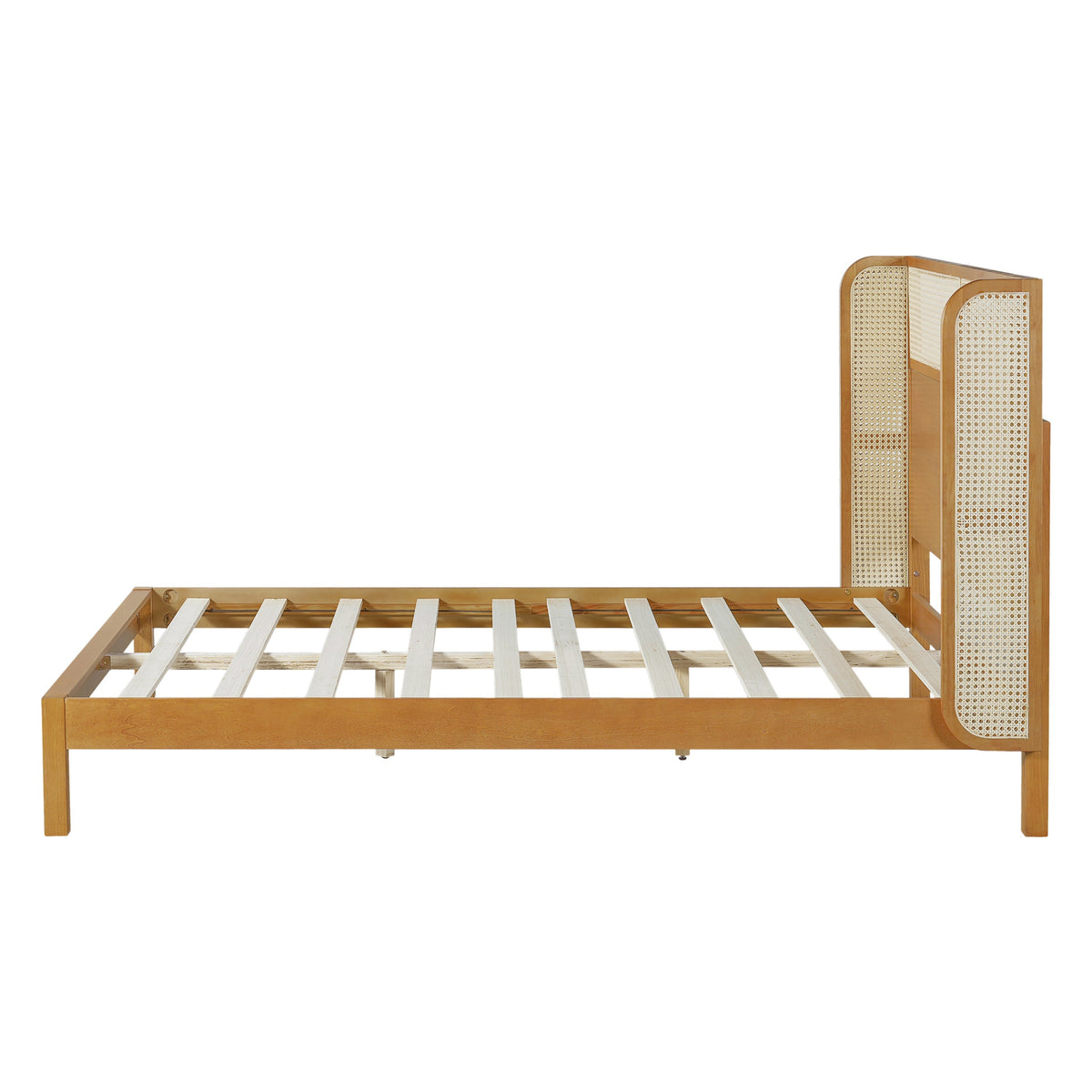 Premium Rubber Wood Platform Queen Bed Frame with Headboard, photo 9 of 13