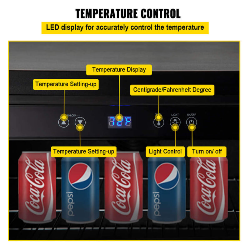 Premium Single Door Stainless Steel Built-In Wine Beverage Undercounter Refrigerator, 5.3 Cu.Ft. (SAK95276)