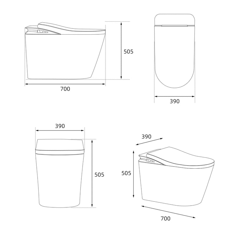 Premium Smart Auto Flush Toilet With Foot Sensor, Remote, Heated Seat And Night Light (SAK56378)