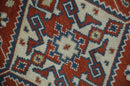 Premium Style Rust, Blue and Beige Hand Knotted Traditional Heriz wool Area Rug