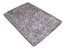 Premium Style Floral Ivory and Dark Purple 5.6x8 Handloom Wool and Viscose Area Rug