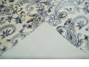 Premium Style Ivory and Charcoal Hand loom 5.6x8 Boteh Design Viscose Area Rug
