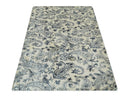 Premium Style Ivory and Charcoal Hand loom 5.6x8 Boteh Design Viscose Area Rug