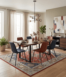 Rust Blue Beige Wool Area Rug - Hand Knotted Traditional Heriz