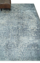 Premium Style Silver and Gray Traditional Medallion 5x8 Hand loom Viscose Area Rug