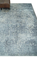 Premium Style Silver and Gray Traditional Medallion 5x8 Hand loom Viscose Area Rug