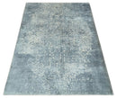 Premium Style Silver and Gray Traditional Medallion 5x8 Hand loom Viscose Area Rug