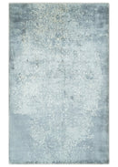 Premium Style Silver and Gray Traditional Medallion 5x8 Hand loom Viscose Area Rug