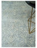 Premium Style Traditional Large Design Gray, Silver and Beige 5.6x7.9 Viscose Area Rug by The Rug Decor