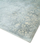 Premium Style Traditional Large Design Gray, Silver and Beige 5.6x7.9 Viscose Area Rug by The Rug Decor