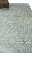 Premium Style Traditional Large Design Gray, Silver and Beige 5.6x7.9 Viscose Area Rug by The Rug Decor