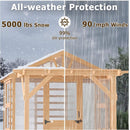 Premium Walk-In Spruce Wood Greenhouse With Pergola And Shelves (SAK75890) by SAKSBY WHOLESALE