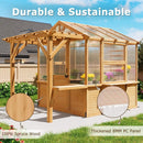 Premium Walk-In Spruce Wood Greenhouse With Pergola And Shelves (SAK75890) by SAKSBY WHOLESALE