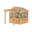Premium Walk-In Spruce Wood Greenhouse With Pergola And Shelves (SAK75890) by SAKSBY WHOLESALE