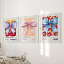 Girly Bow Wall Art Trio. Preppy Pastel Fashion Quotes Posters by Wall Art Set